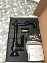 Montaje en cubierta de baño grifo de cocina monomando giratorio 360 lavabo mezclador grifos negro mezcladores de agua caliente y fría