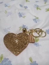 ZOSHI-Llavero borla cuero con forma de corazón, llavero con anilla para llaves, llavero de cristal de Metal, bolso con abalorio, colgante automático, regalo, precio al por mayor