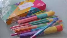 Docolor-brochas de maquillaje profesionales, 15 Uds., para base en polvo, sombra de ojos, pelo sintético, coloridas