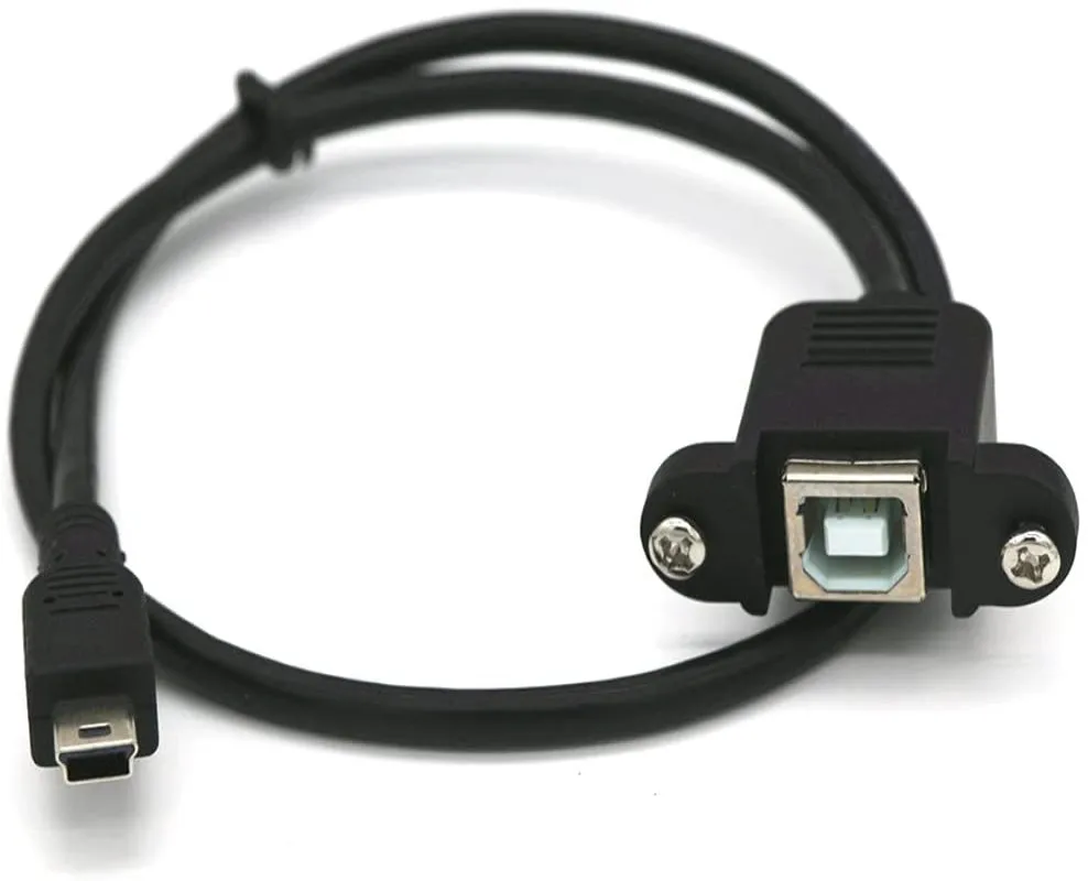 Mini USB 5pin папа к B мама Панельное крепление Тип кабеля 20 см с винтами | Компьютеры и