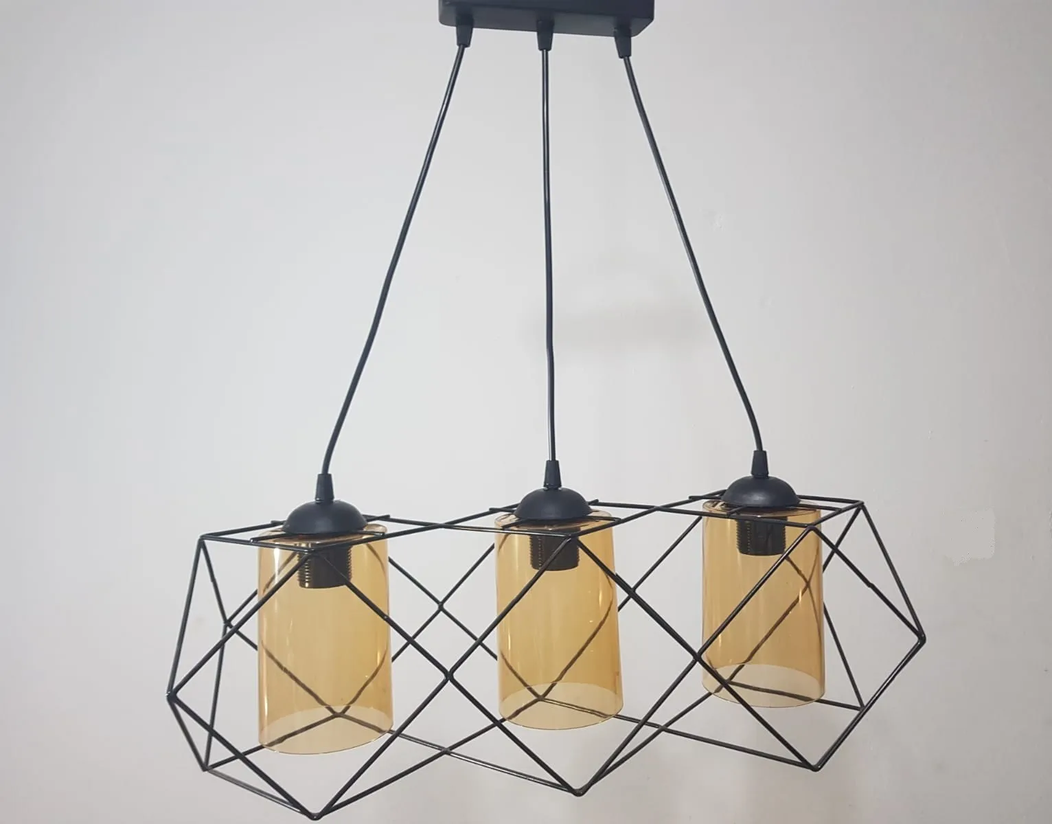 Triple square Glazed Wire Decorative Rustic Pendant Lamp Chandelier lighting living room | Лампы и освещение