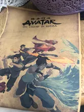 Póster de papel kraft clásico para decoración del hogar, póster de arte de pared con imagen de Avatar, El último maestro aéreo Aang Fight, 42x30cm