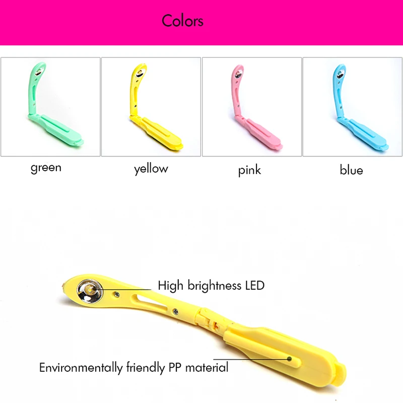 Night Light Book with Clip Mini Portable LED Reading Lamp Energy-saving Travel Bedroom Folder Lights