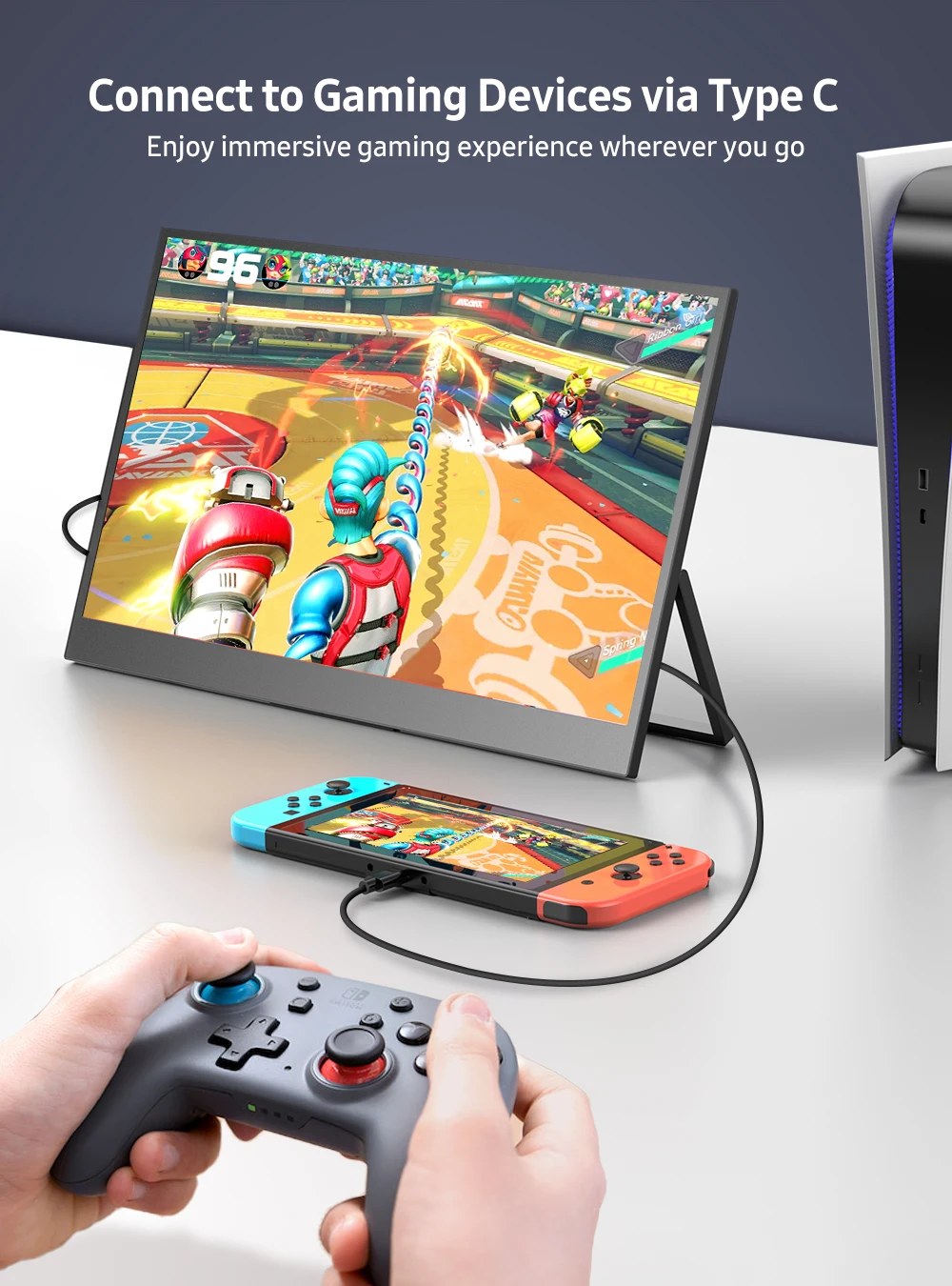 UPERFECT 15.6 ġ 1080P FHD USB-C Ʈ  HDMI ǻ ÷ HDR IPS  ȭ w/̾ Ʈ ĵ  Ŀ