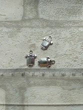 20 piezas de amuletos bebé Onesie overol paño 17x12mm bronce tibetano Color plata colgantes joyería antigua fabricación artesanal DIY