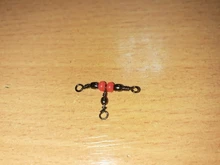 Lote de 10 unids/lote de 3 vías de pesca, barril de latón rodante, Conector de rodamiento giratorio Triple, anillo sólido, accesorio de aparejos de pesca