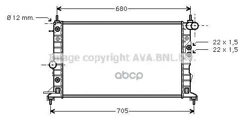 Радиатор Охлаждения Двигателя Ava Ola2220 Ava арт. OLA2220