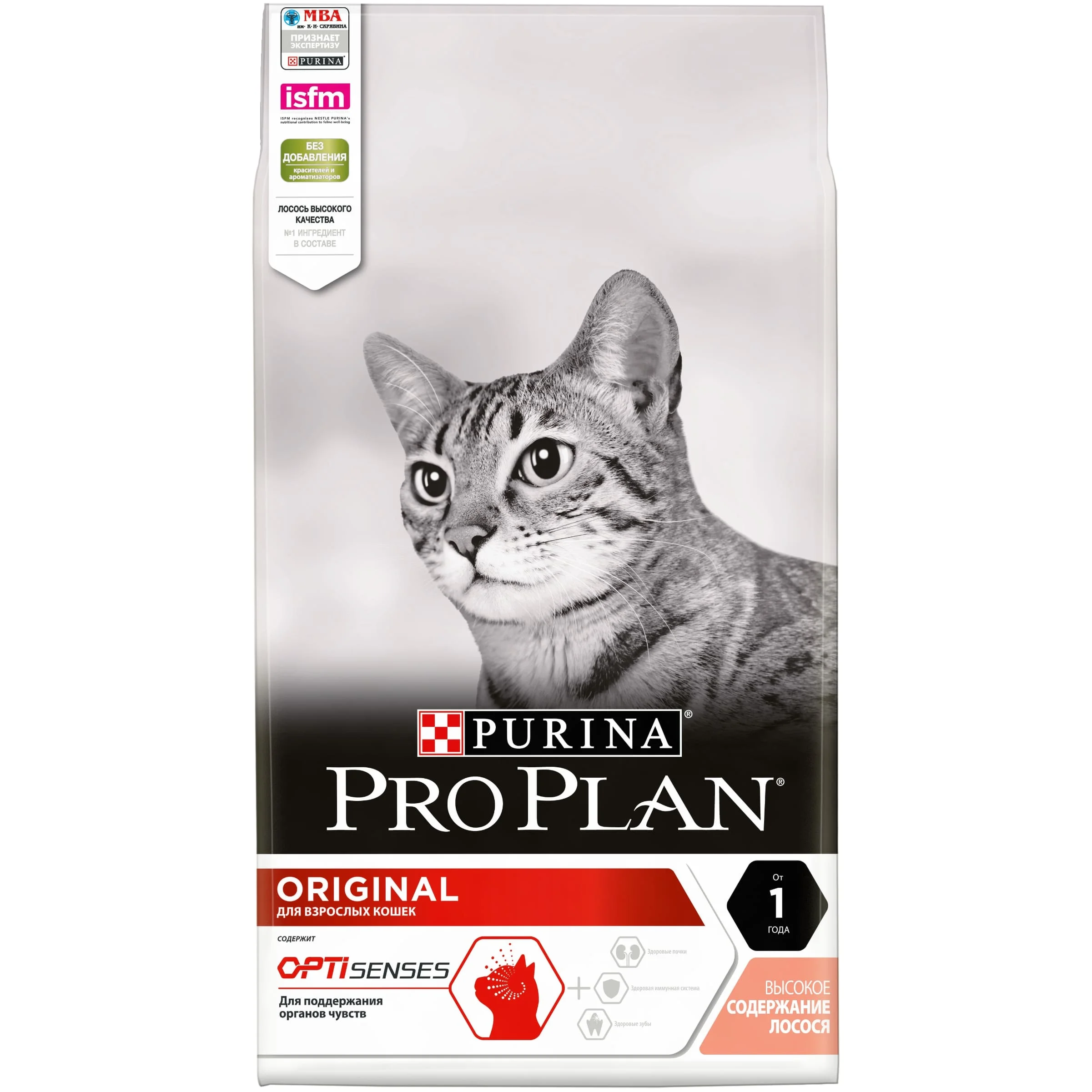 Сухой корм Purina Pro Plan для взрослых кошек от 1 года, с лососем, Пакет, 7 кг