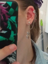 Pendientes con Clip de mariposa Punk para adolescentes y mujeres, Joyería Moderna de aleación de Zinc, aretes Retro de cadena de Metal