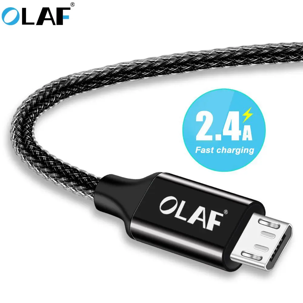 

OLAF 1m 2m 3m Micro USB Cable 2.4A Fast USB Charger Data Cable For Samsung S7 Xiaomi Redmi Note5 LG Tablet Microusb Android Cord