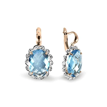 

10-06655 mink gold 585 sterling silver earrings