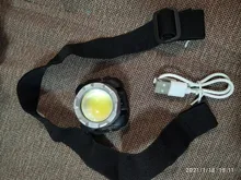 Headlamp Mini Flashlight Torch-Head Usb Rechargeable Portable Have-Battery-Red/white