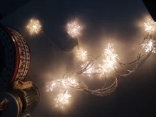 Adornos navideños para el hogar, guirnalda colgante con luz LED de copo de nieve para decoración de árbol de Navidad, regalo de Navidad, Año Nuevo, 2020