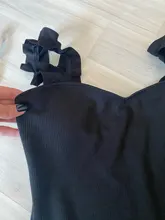 EVISPORTS 2021 nuevo bañador femenino Sexy de una pieza Vintage volantes arriba rojo sólido traje de baño mujeres traje acolchado trajes de baño