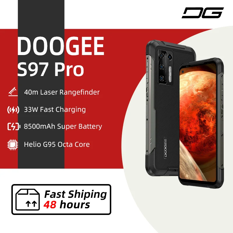 Смартфон DOOGEE S97 Pro 40 м 8 + 128 ГБ 48 МП 4 камеры | Мобильные телефоны и аксессуары