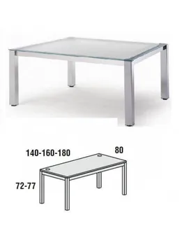 

TABLE EXECUTIVE ROCADA 180X80 CM STRUCTURE CHROME BOARD IN CRYSTAL