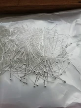 200 unids/lote 16 20 25 30 35 40 50mm tono brillante Bola de cobre Pin de la cabeza para la fabricación de la joyería DIY Headpin resultados Accesorios