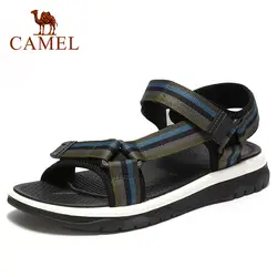 CAMEL/весенние мужские сандалии, удобная дышащая обувь из натуральной кожи, мужские пляжные сандалии, легкая мужская обувь