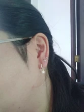 ROXI-Pendientes redondos de aro de lujo con forma de luna y estrella para mujer y niña, aretes de boda, Pendientes de cartílago de Plata de Ley 925, joyería