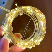 Led-String-Light Garland Battery-Operation Party-Decor Copper-Wire Christmas-Tree Wedding