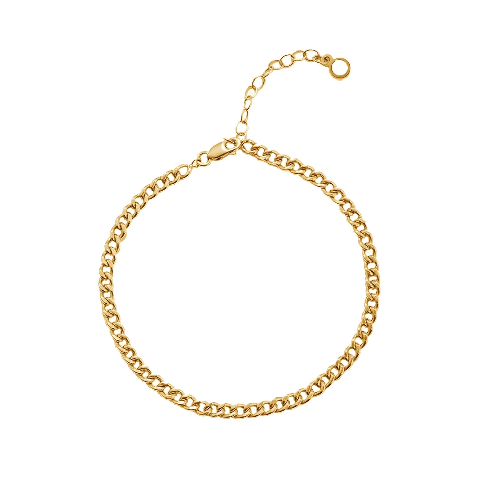 

BELAWANG 18K Gold Plated Classic Chain 100% Real 925 Sterling Silver Round Adjustable Bracelet Women Fashion Jewelry
