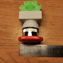 Interruptor de botón de parada de emergencia, equipo de elevación, bloqueo automático, tapa roja tipo seta 1NO 1NC DPST, CA 660V 10A