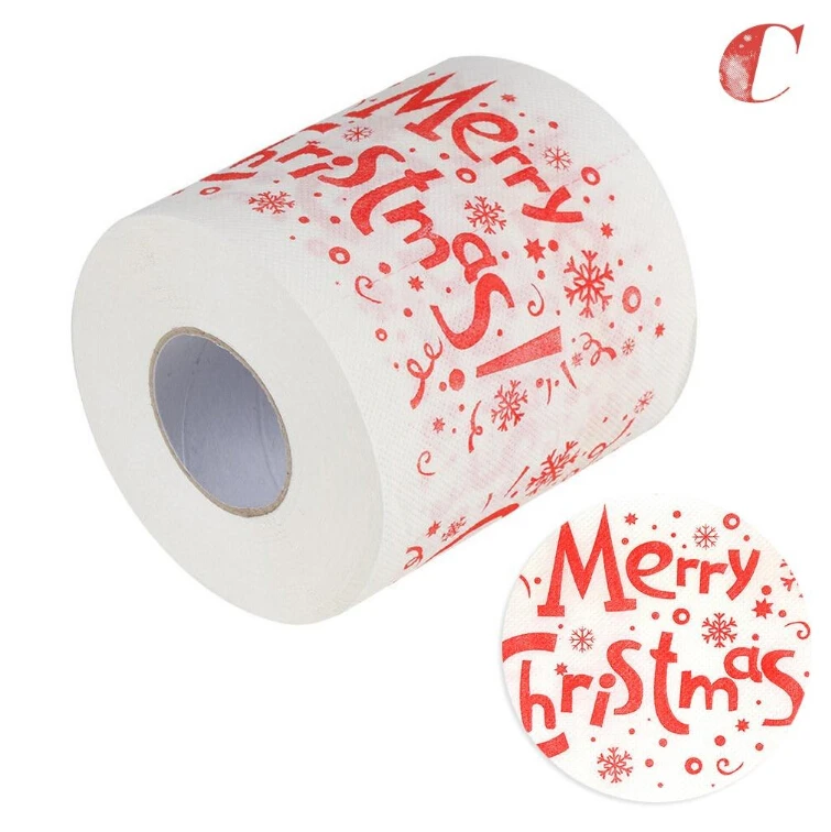Санта Клаус Олень печать Рождество туалетная бумага рождественские украшения для стола год домашний декор подарки сувениры - Цвет: C