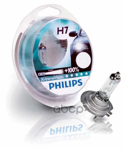 Комплект Галогенных Ламп 2шт H7 12v 55w Px26d X-Treme Vision 130% Philips арт. 12972XV S2 | Автомобили и