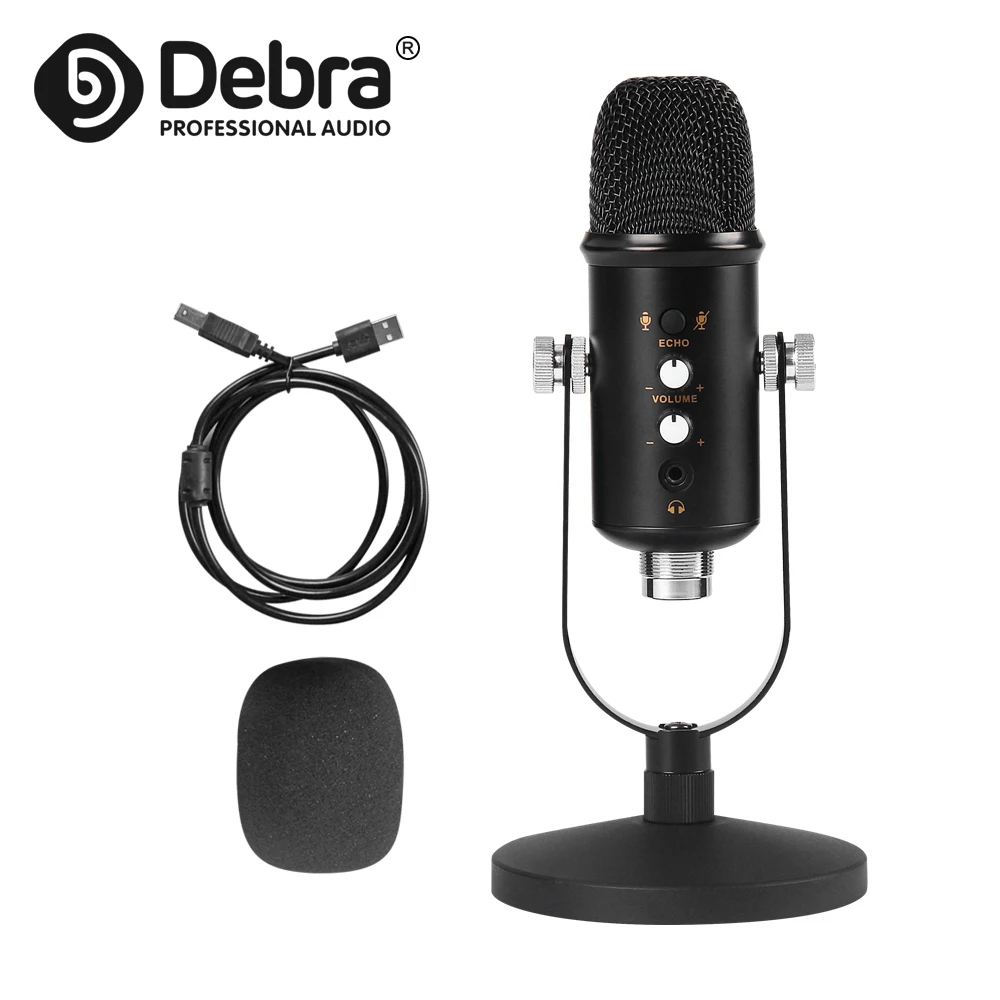 

Debra CT-880 USB Interface Condenser 192K Microphone With Monitoring,Reverberation,Mute And Other Functions,For Live,Recording