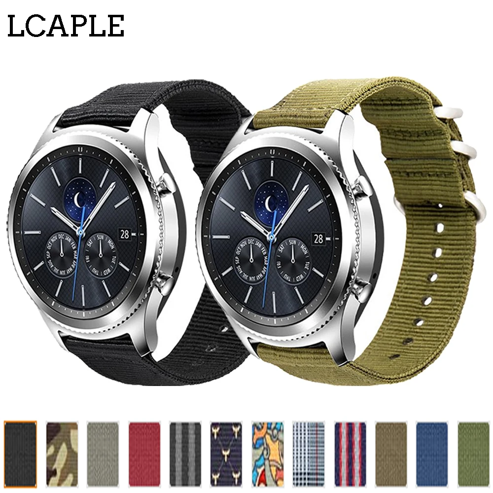 Ремешок для часов galaxy watch 46 мм нейлоновый браслет Samsung Gear S3 Frontier Amazfit Bip huawei Gt nato 22