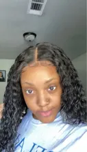 RuiYu 180 densidad 250 rizado de la onda de agua pelo peluca del pelo humano transparente de la onda de agua peluca con malla frontal T parte brasileño mojado y ondulado peluca