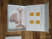 Rodillo de Jade de cuarzo rosa para masaje Facial, masajeador adelgazante Facial, piedra de Jade Natural, conjunto de belleza para el cuidado de la piel