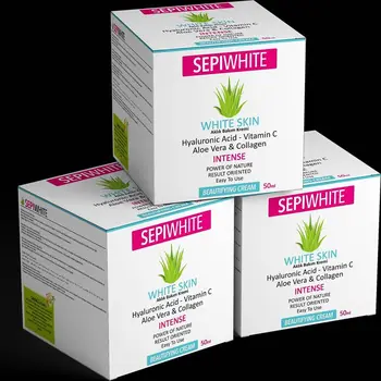 

2x 50ml-SepiWhite Hyaluronic Acid Vitamin C Aloe Vera & Colagen Whitening Cream For Skin Bleaching Natural Skin Lightening Skin