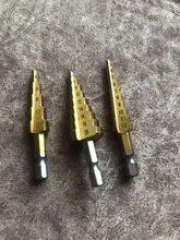 Step-Drill-Bit-Set Hole-Cutter Core Titanium-Coated Wood 4-12mm Metal HSS Straight Groove