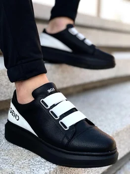 

BA0029 3 Tape Legend Black White Thick Sole Casual Men shoes> 426296453