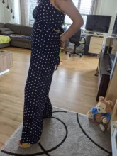 Monos sexys elegantes sin mangas con lunares para mujer, pantalones holgados de pierna ancha, peleles con lazo sin espalda, leotardo estilo overol