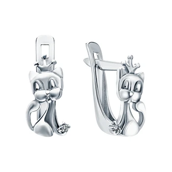 

Silver earrings with cubic zirconia sunlight sample 925 test