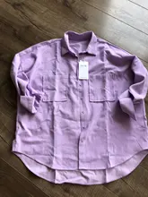 KPYTOMOA-blusas holgadas asimétricas de manga larga para mujer, camisas de pana con bolsillos de gran tamaño a la moda, Tops Chic para mujer 2020