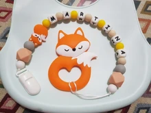 Baby Toys Rattle Lets-Make Silicone Fox Fox-Beads Bpa-Free Tiny Mini Rod 2pc/Set