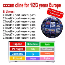 ТВ ресивер 8 Европа Cccam cline HD сервер на 1 год 2 года Германия работает для DVBS2 спутниковый ресивер для cсcam cline для Испании