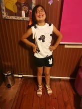 Shorts T-Shirt Bow Children Clothing Girls Summer 7-Years Print And Sleeveless for Kids
