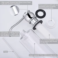 Samodra เครื่องจ่ายสบู่เหลวพร้อมขวด Chrome/นิกเกิลทองเหลืองหัวปั๊มสําหรับอ่างล้างจานตู้ทําสบู่อุปกรณ์ครัว 3