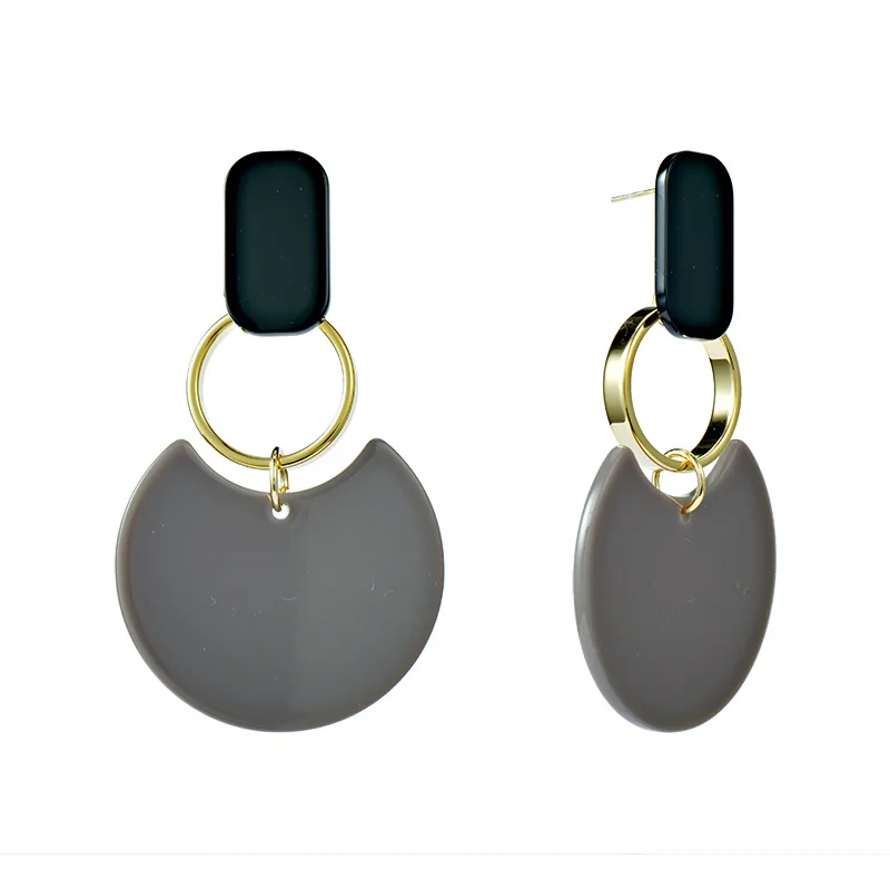 

Осенне-зимние Новые товары геометрические круглые акриловые серьги из серебра пробы в европейском и американском стиле