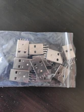 10 unids/lote USB 2,0 4Pin un tipo macho conector SMT negro G49 para cargador de transmisión de datos
