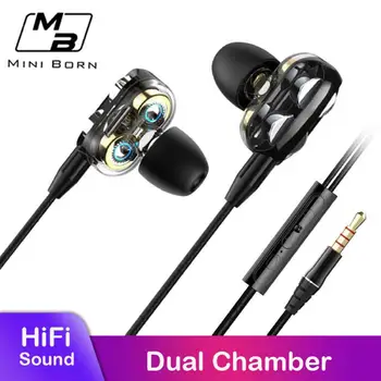 

Mini Born In Ear Earphone Headset Wired Earbuds Soundproof Earplugs Headset HIFI Sound Earphone with HD Microphone