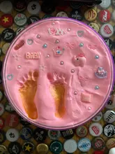 Kit de impresión de huella de bebé, arcilla suave de secado al aire para el cuidado del bebé, Kit de impresión de mano para pies, juguetes de fundición, almohadilla de impresión, recuerdo para recién nacido