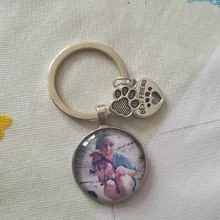 Llavero personalizado con foto de perro, colgante de cristal de perro y amor, Mini llavero de corazón, llave de coche, regalo de recuerdo