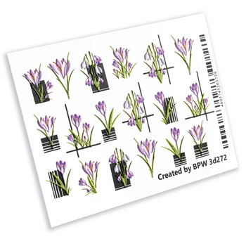

Slider design 3D Crocuses, BPW. style, water nail sticker, 3d272