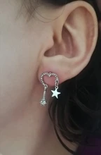 OBEAR-pendientes de estrella en forma de corazón para mujer, aretes de circonita salvaje con personalidad sencilla, regalo de joyería