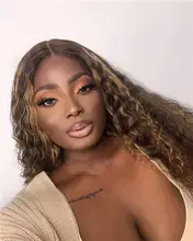 ALICE-pelucas de cabello humano rizado con malla frontal, cabello con cierre superior de cuero cabelludo de 150% de densidad, no Remy